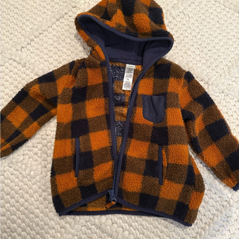 Little Me Plaid Hooded Kids Jacket